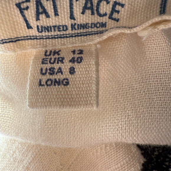 Fat Face Ivory embroidered Black Long Sleeve Dress Size 8 - Picture 9 of 12